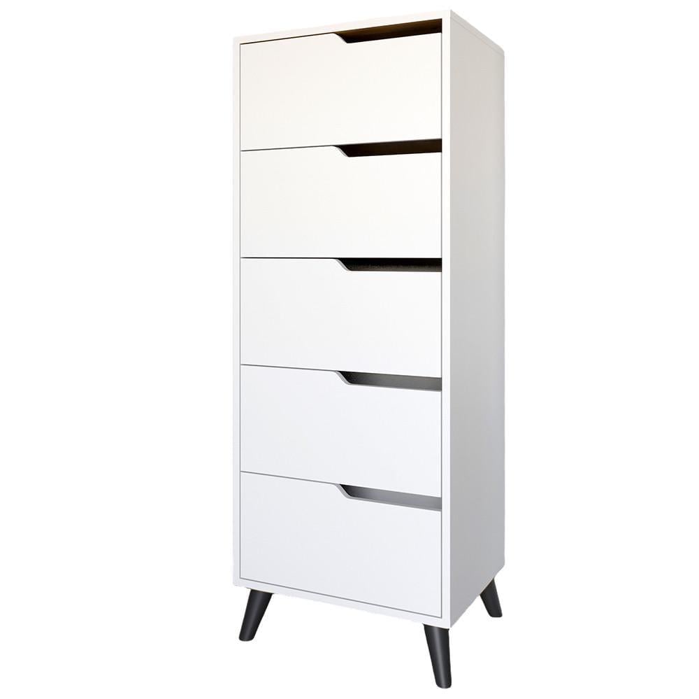 Комод высокий М-зон Борн 500 с черными ножками 5 ящиков Нимфея альба (MZN-031110)