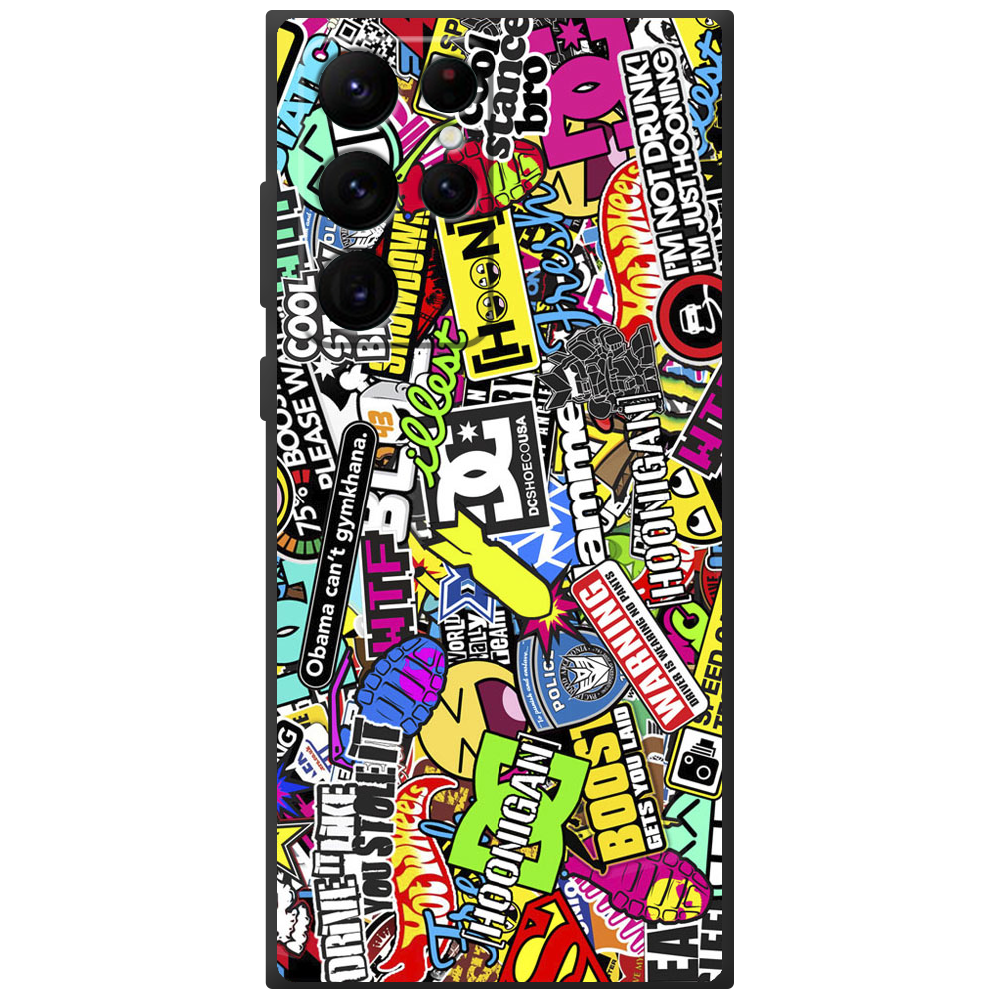 Чохол BoxFace Samsung Galaxy S22 Ultra (S908) Multicolored Inscriptions Чорний силікон (44181-up880-44382) - фото 1