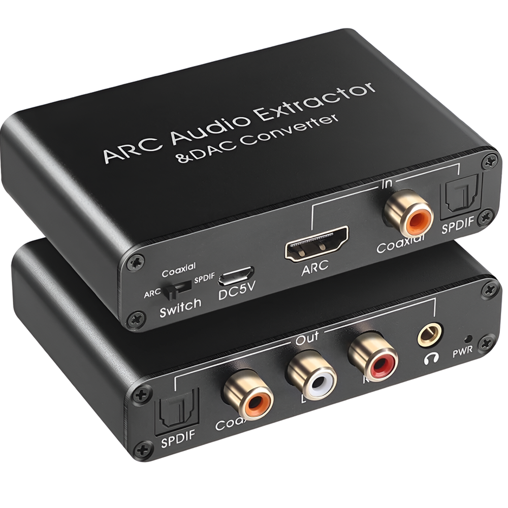 HDMI ARC аудио экстрактор 192kHz Addap HAE-03, ЦАП - конвертер звука с HDMI/SPDIF/Coaxial на RCA/AUX 3.5 / SPDIF / Coaxial