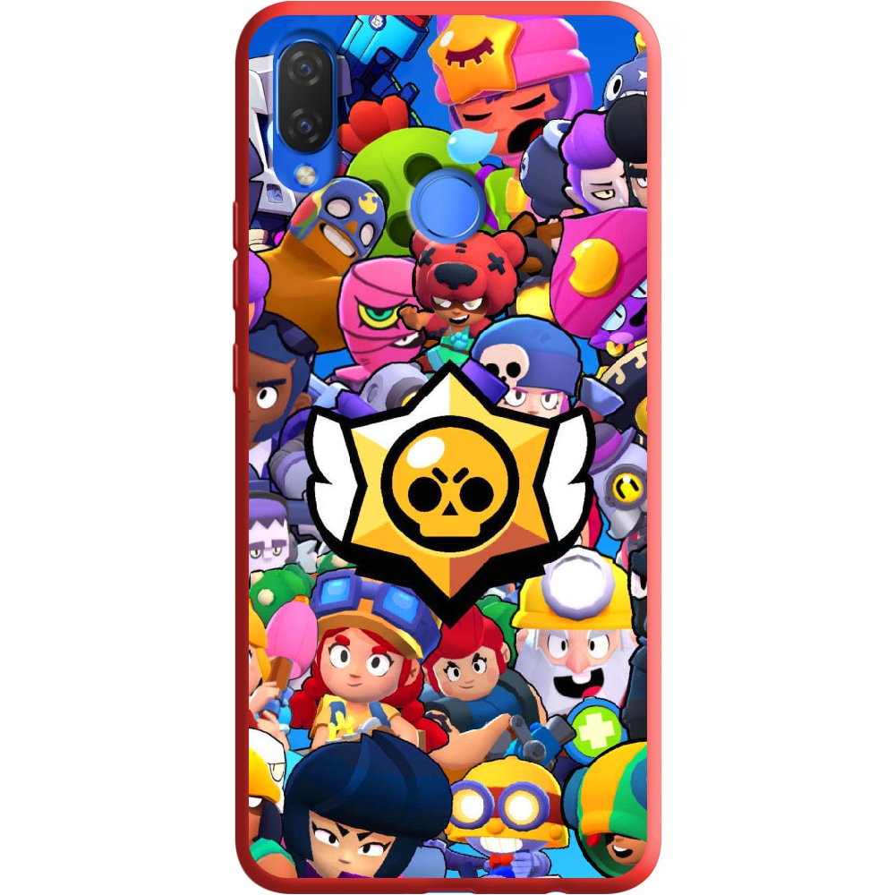 Чохол Boxface Huawei P Smart Plus Brawl Stars Червоний силікон  (34912-up2389-36133)