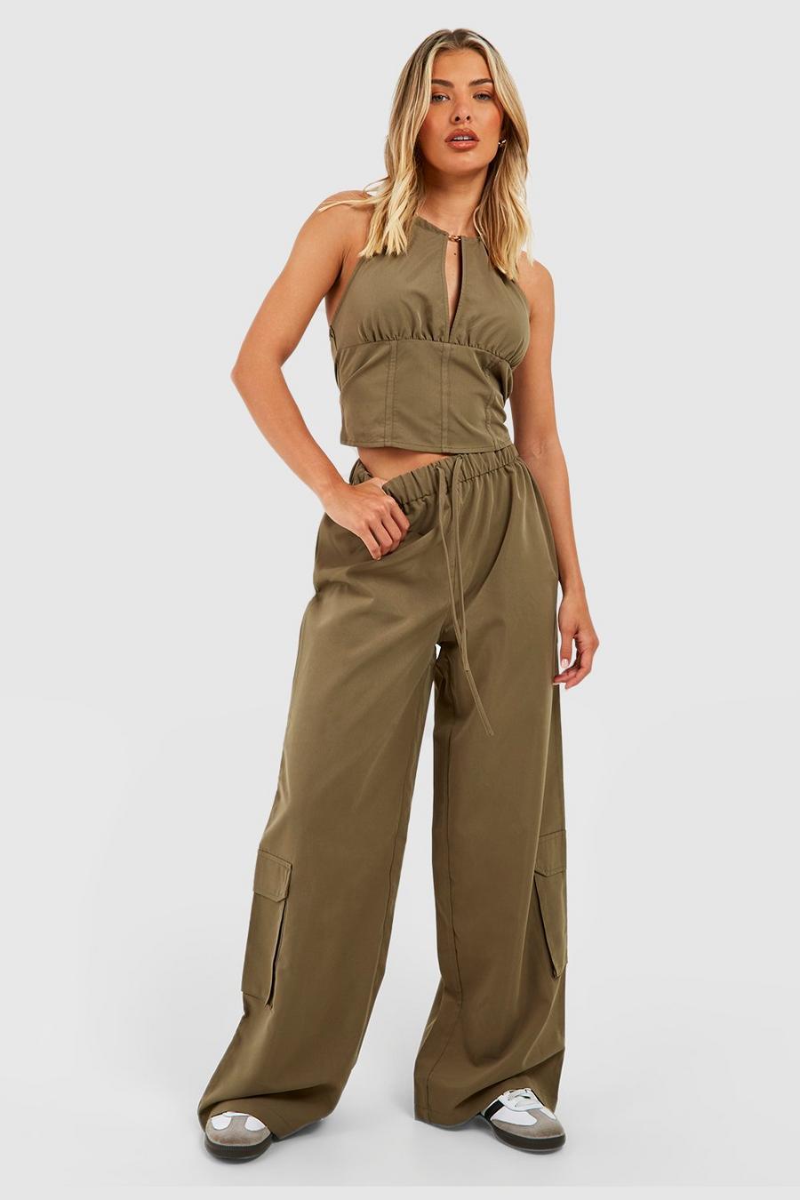 Брюки Boohoo GZZ63574 р. 40 Хаки