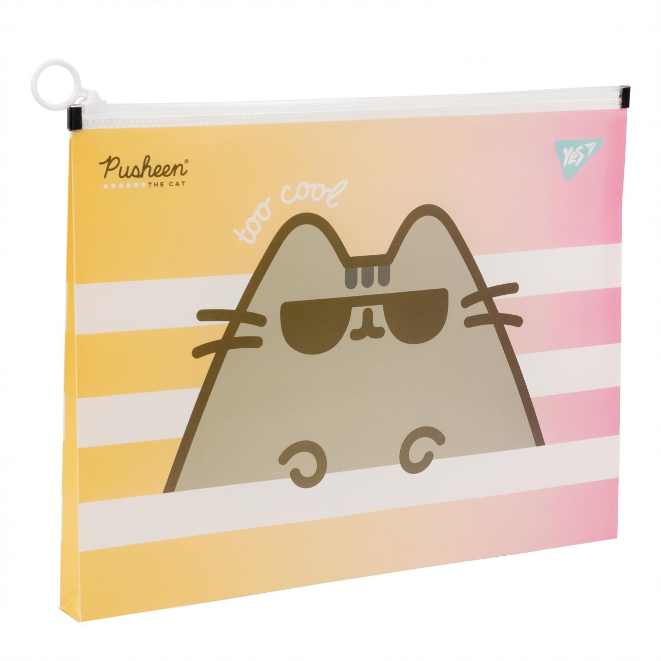 Папка-конверт Yes Pusheen B5 на блискавці Рожевий (492031)