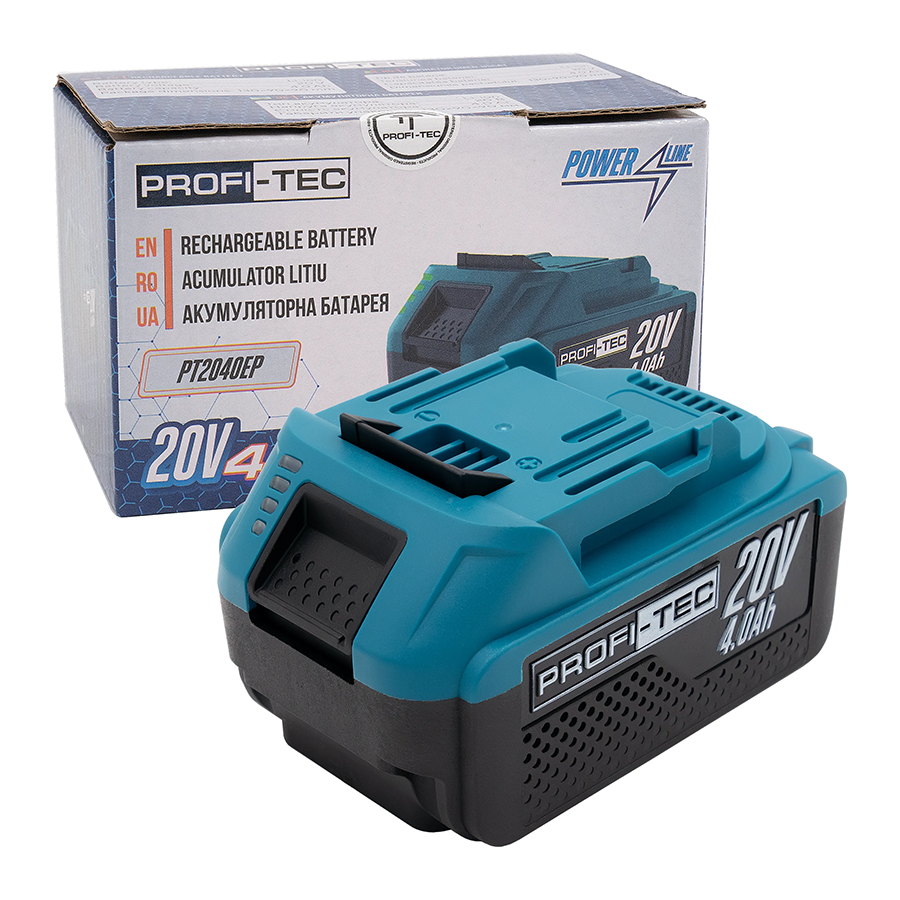 Аккумуляторная батарея для инструментов PROFI-TEC PT2040EP 20 В 4 Аг высокоточная с индикатором (PH00392)