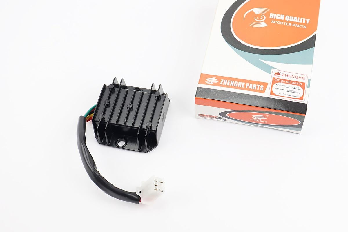 Реле-регулятор напряжения 5 проводов к мотоциклу Viper-125-150J межосевая 55 мм алюминиевый корпус