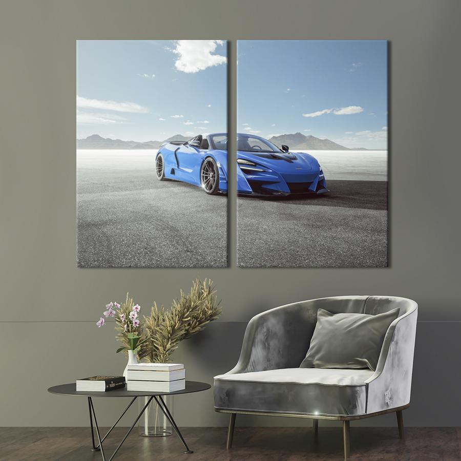 Картина на холсте Шикарная машина McLaren 720S Spider 111x81 см (1267-2)