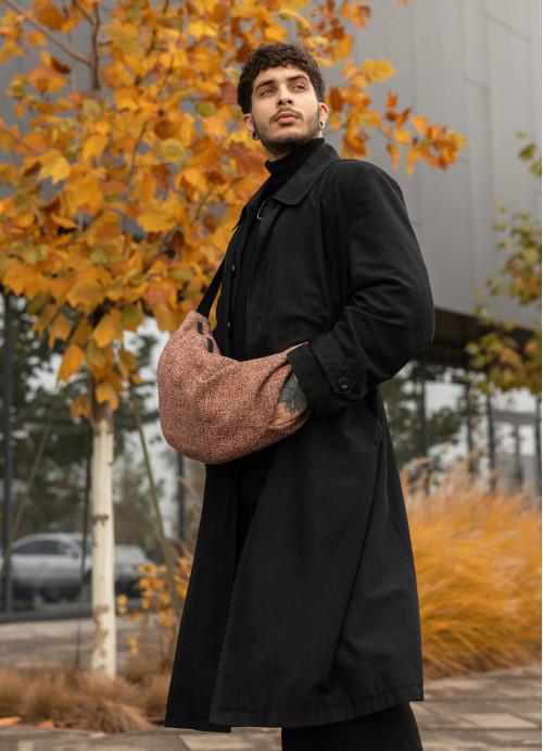 Мужская сумка хобо Sambag тканевая Терракотовый (723058428) - фото 3 Мужская сумка хобо Sambag тканевая Терракотовый (723058428) - фото 3