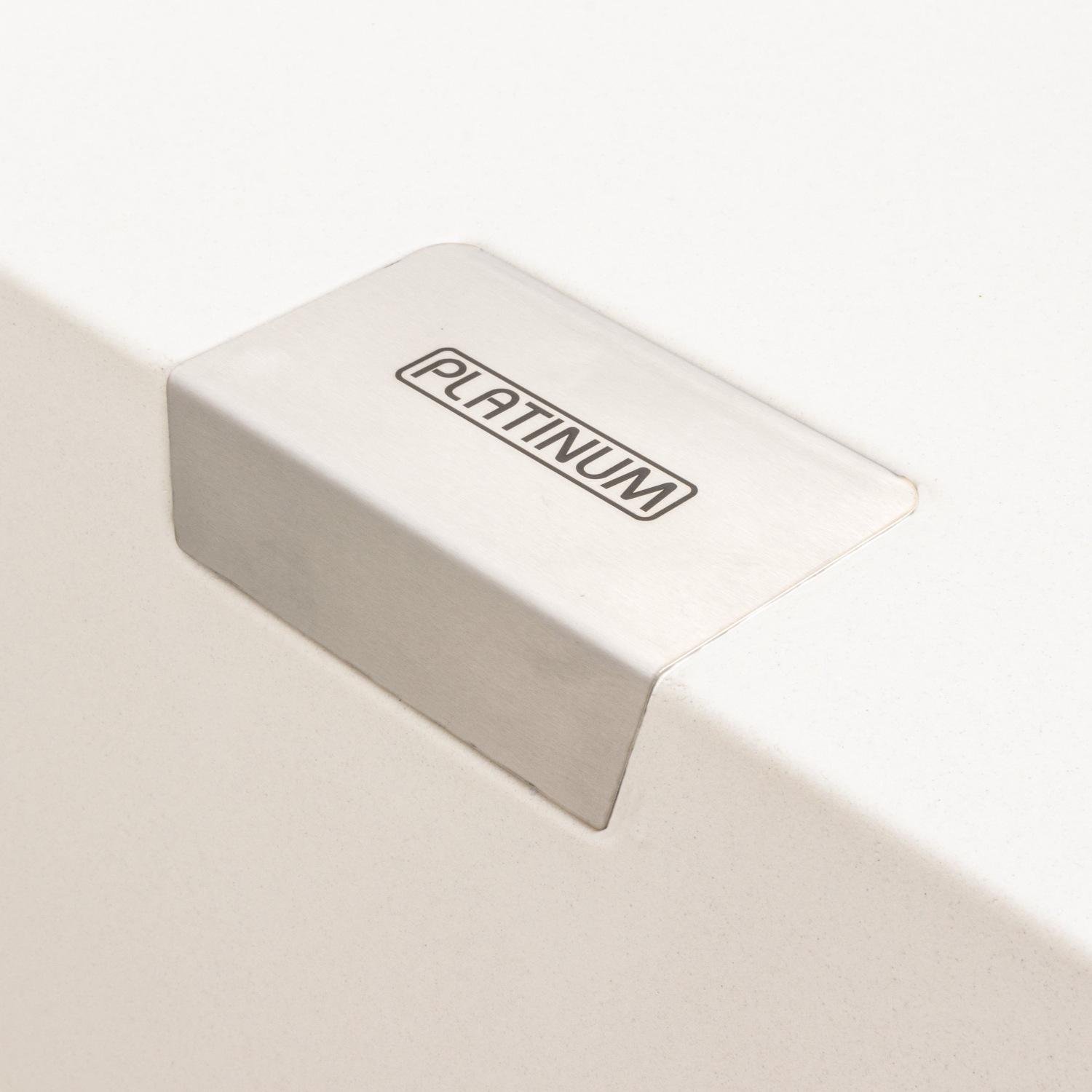 Мийка кухонна Platinum PLS-A39163 гранітна прямокутна 860x500 мм Білий (25960351) - фото 6