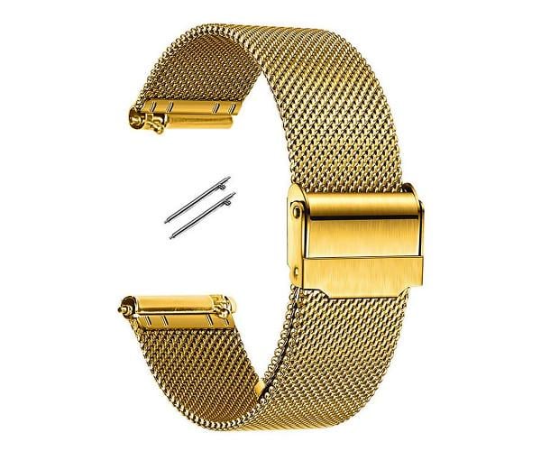 Ремешок Milanese Fix для смарт-часов Huawei Watch 5 46 мм с металлической застежкой 22 мм Золотой