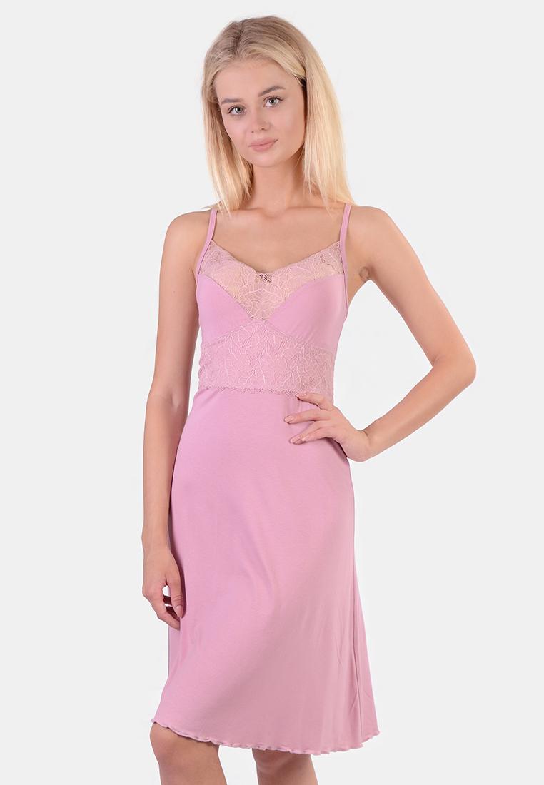 Ночная сорочка с кружевом N.EL 790-92 S Пудра