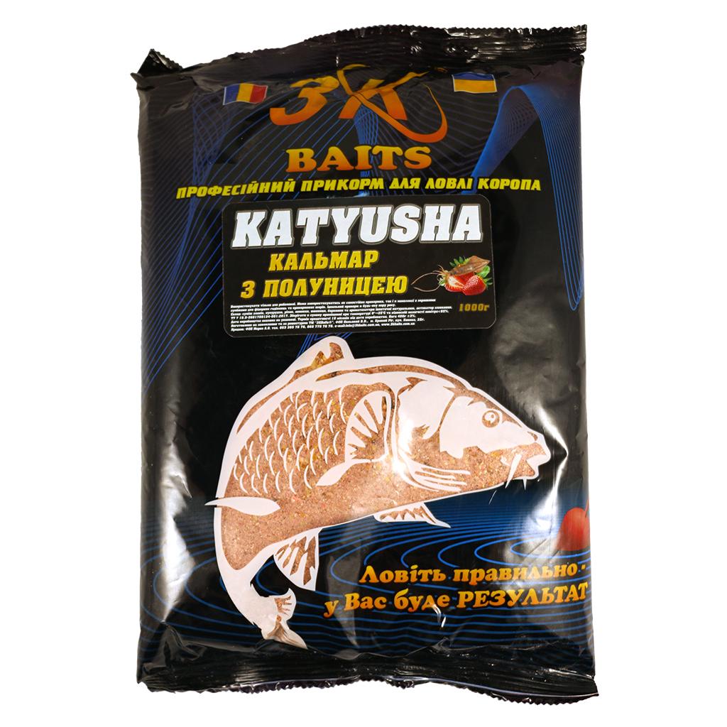 Прикормка 3KBaits KATYUSHA 1000 г Кальмар/Клубника (3KB1072)