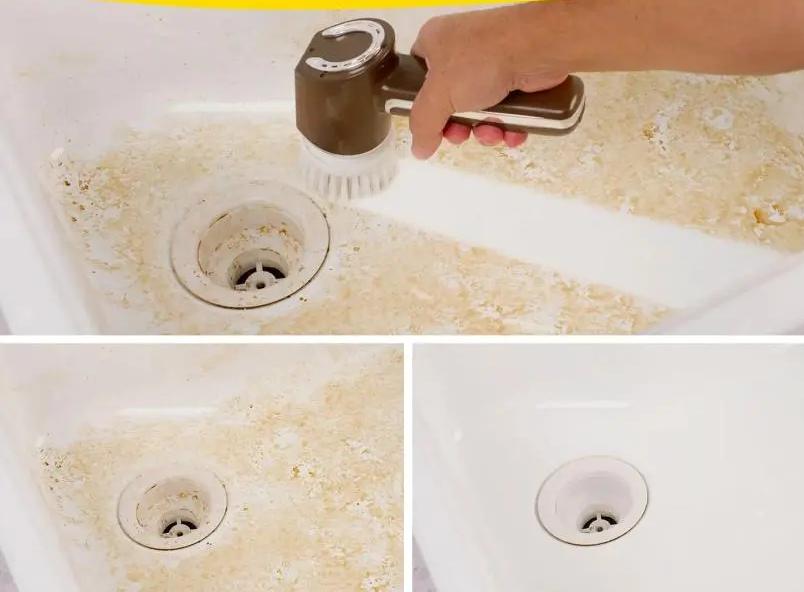 Щітка для прибирання та миття посуду з 5 змінними насадками бездротова електрична USB зарядка (25661245) - фото 3