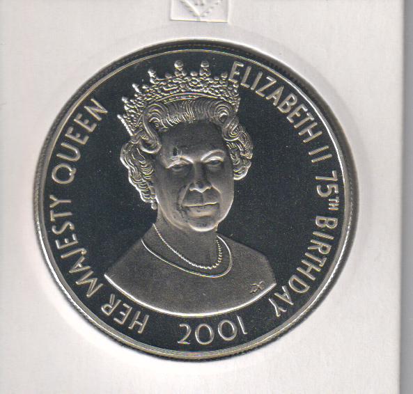 Коллекционная монета Тристан-да-Кунья 50 пенсов 2001 75 лет королю Елизавете II UNC KM#12 (М05954)