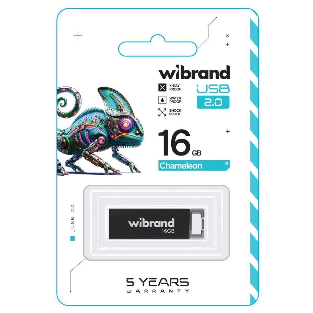 Флеш-пам'ять USB Wibrand Chameleon WI2.0/CH16U6B 16 Гб Black - фото 2