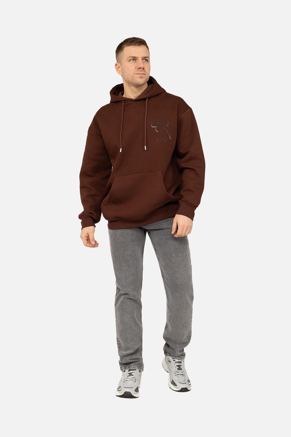 Худи мужское ЦБ-00262206 р. 50 Коричневый (SKT001026155)