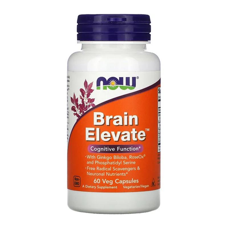 Комплекс для пам'яті та роботи мозку NOW Brain Elevate 60 капс. (10496-01)