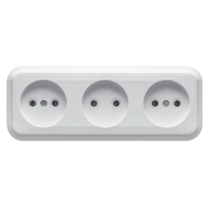 Розетка потрійна MARSHEL зовнішня (RO16-250)
