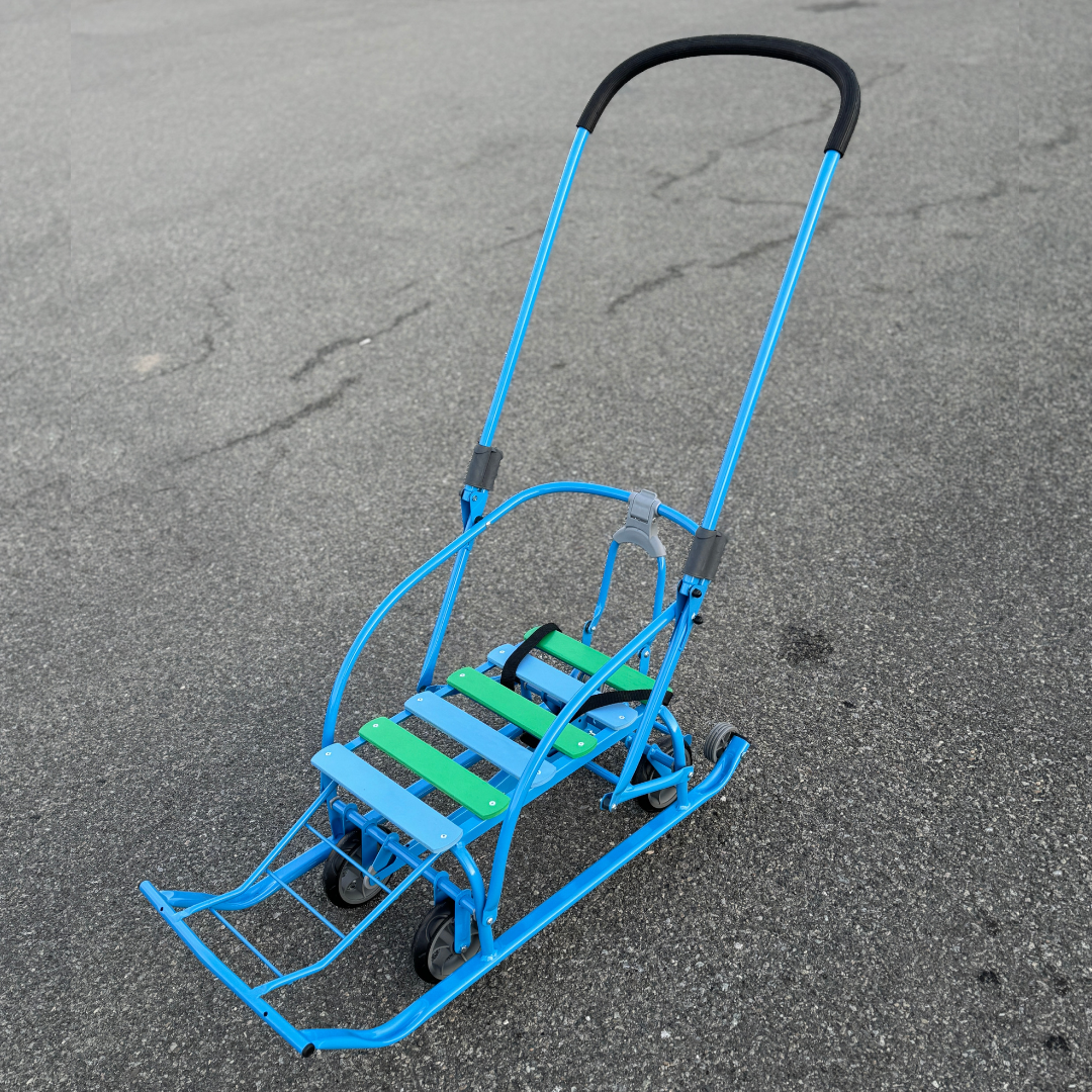 Санки-трансформер детские с колесами Мечта LUX 2026 Голубовато-зеленый