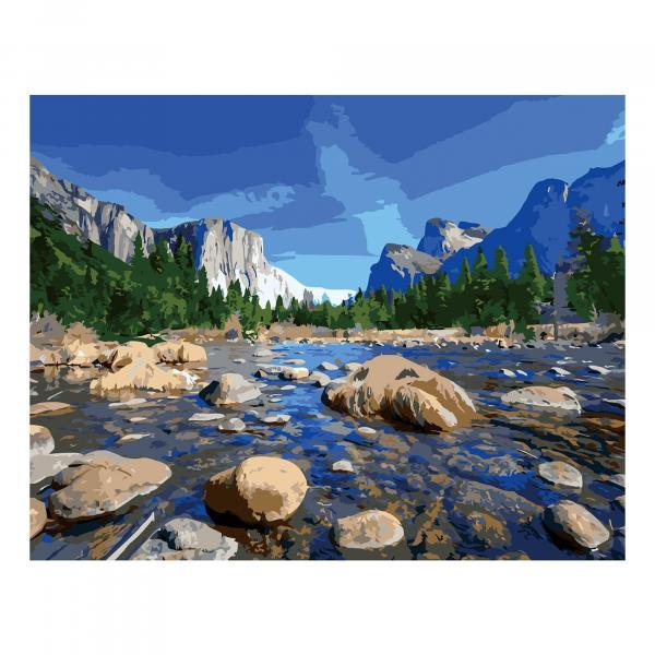 Картина по номерам Strateg Горы весной 40х50 см термопакет (VA-2528)