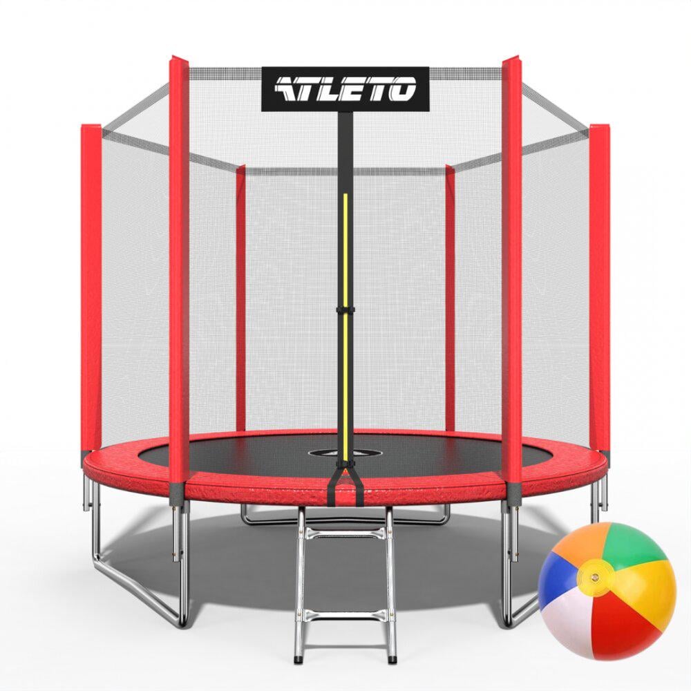 Батут дитячий Atleto з сіткою/драбинкою 183 см Червоний (5099)