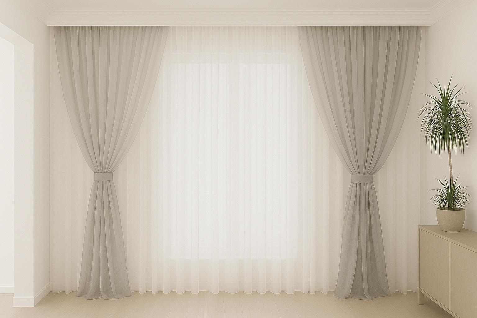 Шторы/тюль шифон Молочный/Серый (7025ш)