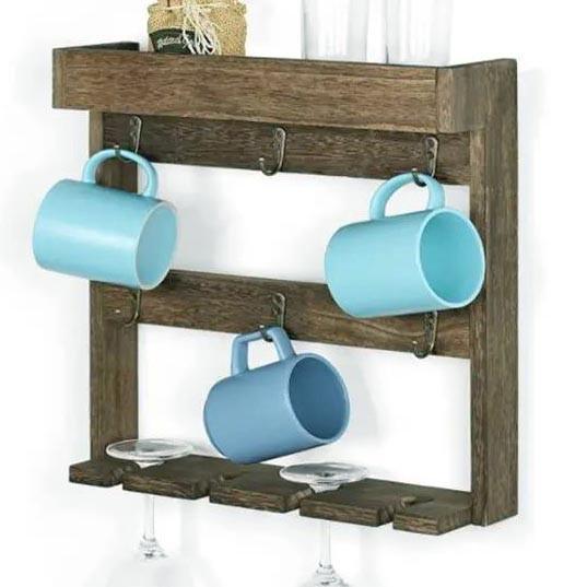 Органайзер для кружек из дерева Чилира Сепия (СДК-007408)