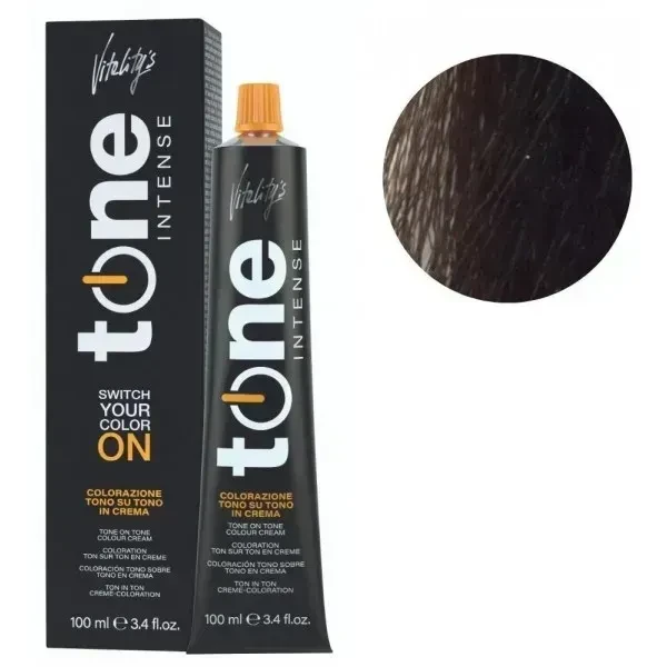 Крем краска для волос тонирующая безамиачная Tone Intense Vitality's 4/97 Коричнево-жемчужный каштановый 100 мл