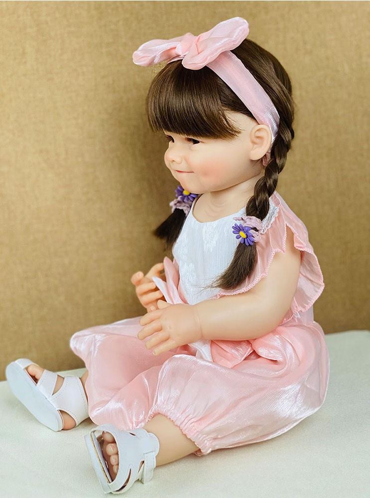 Кукла Reborn Ева винил-силиконовая с соской/бутылочкой 55 см (1724096286) - фото 3 Кукла Reborn Ева винил-силиконовая с соской/бутылочкой 55 см (1724096286) - фото 3