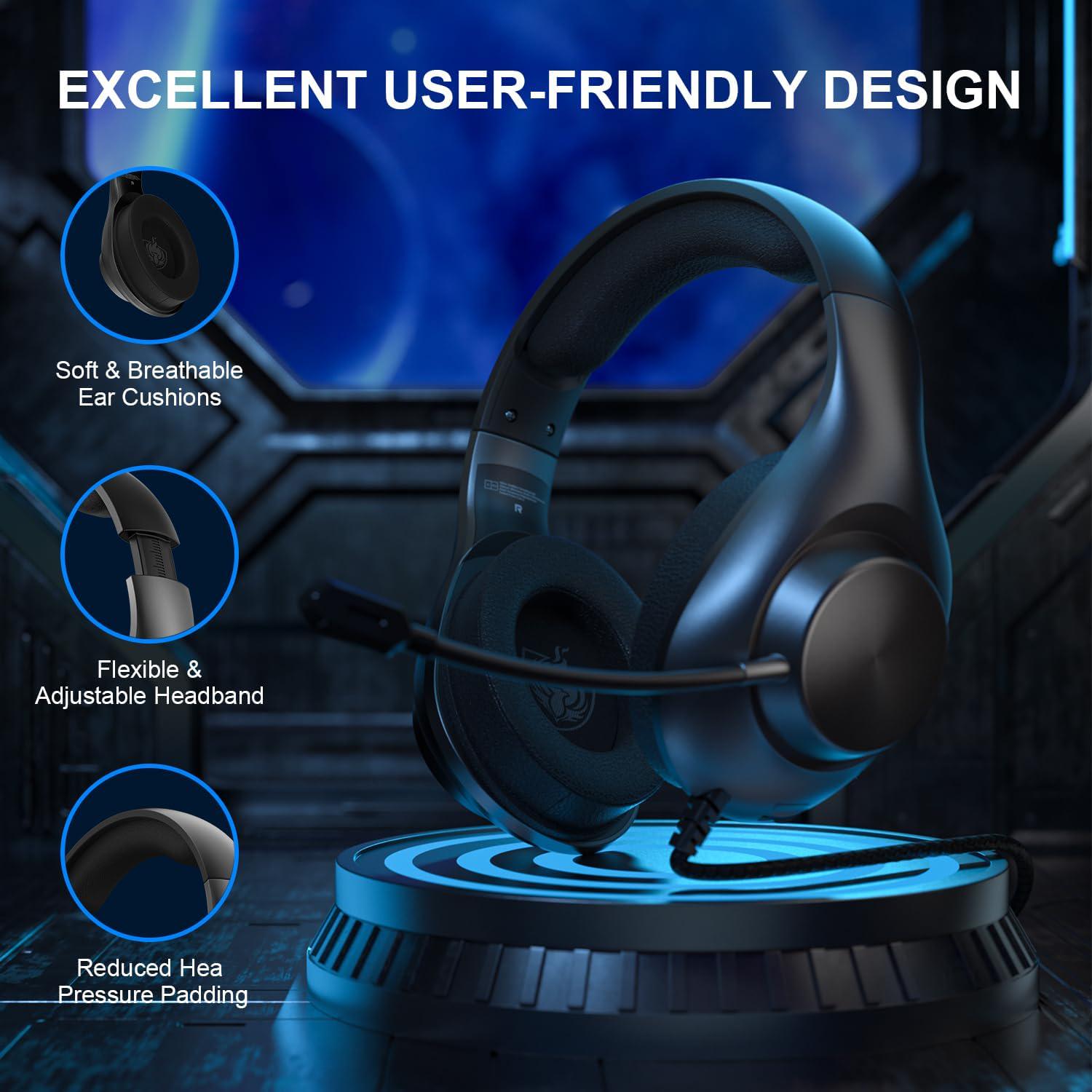 Наушники геймерские Kotion Each H-7 с микрофоном Черный (2376) - фото 2 Наушники геймерские Kotion Each H-7 с микрофоном Черный (2376) - фото 2