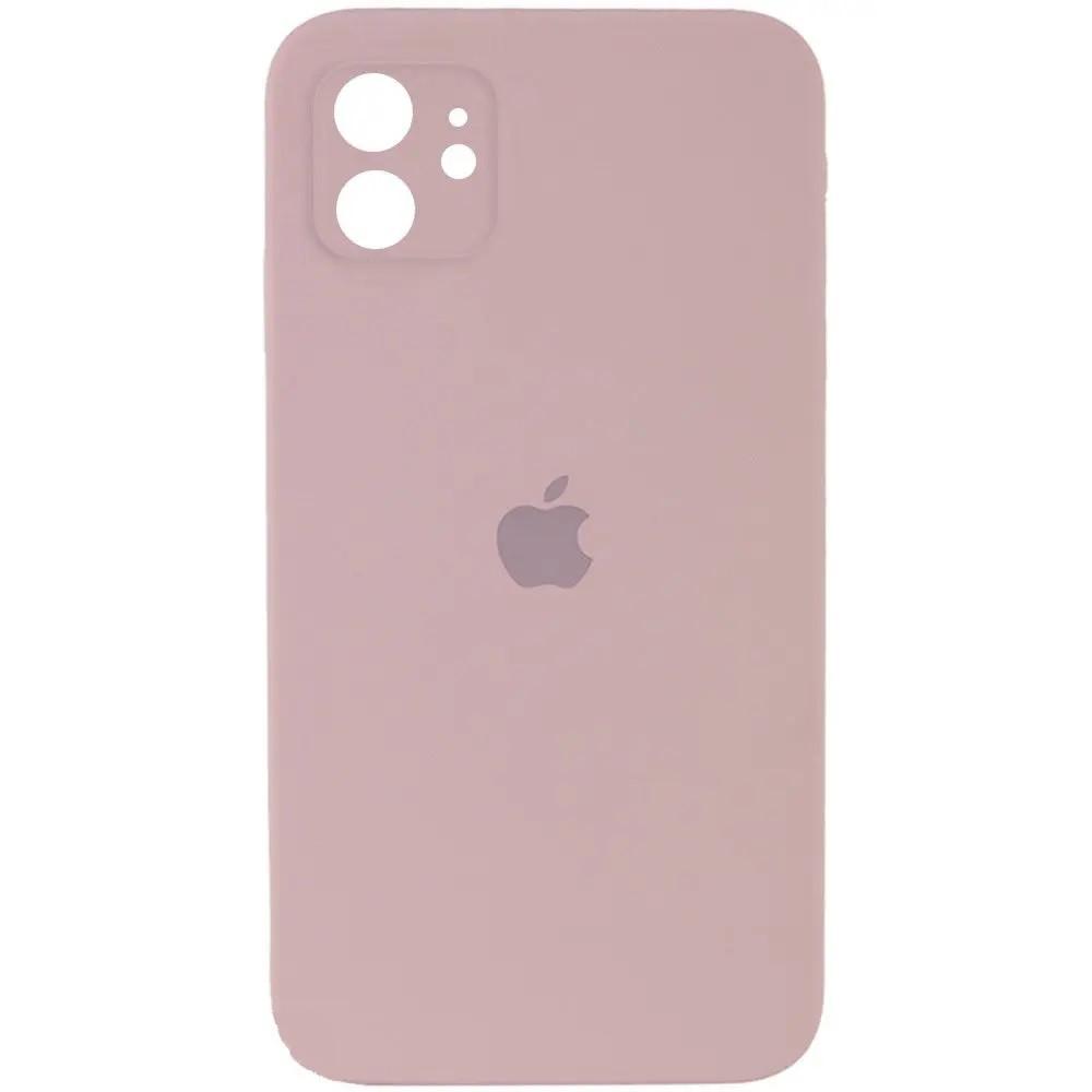 Силіконовий Чохол Накладка з Квадратними Бортиками Silicone Case для iPhone 11 Pink-sand - фото 1