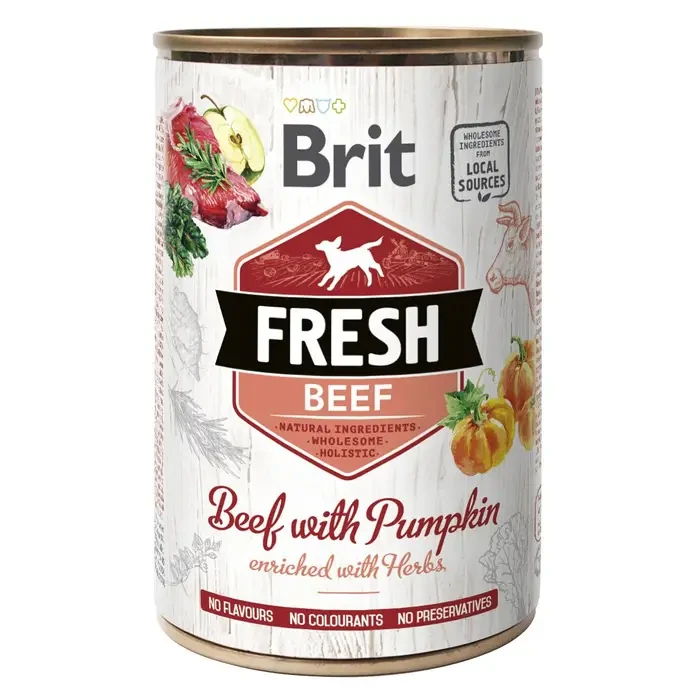 Вологий корм для собак Brit Fresh Beef with Pumpkin 400 г яловичина Вологий корм для собак Brit Fresh Beef with Pumpkin 400 г яловичина