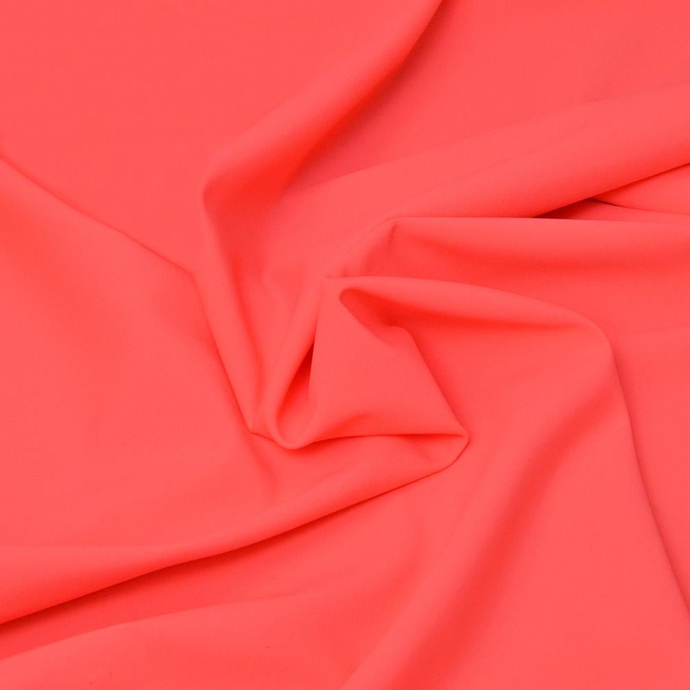 Ткань трикотаж Бифлекс матовый 194 гр/кв.м Неон светлый коралл (20037)