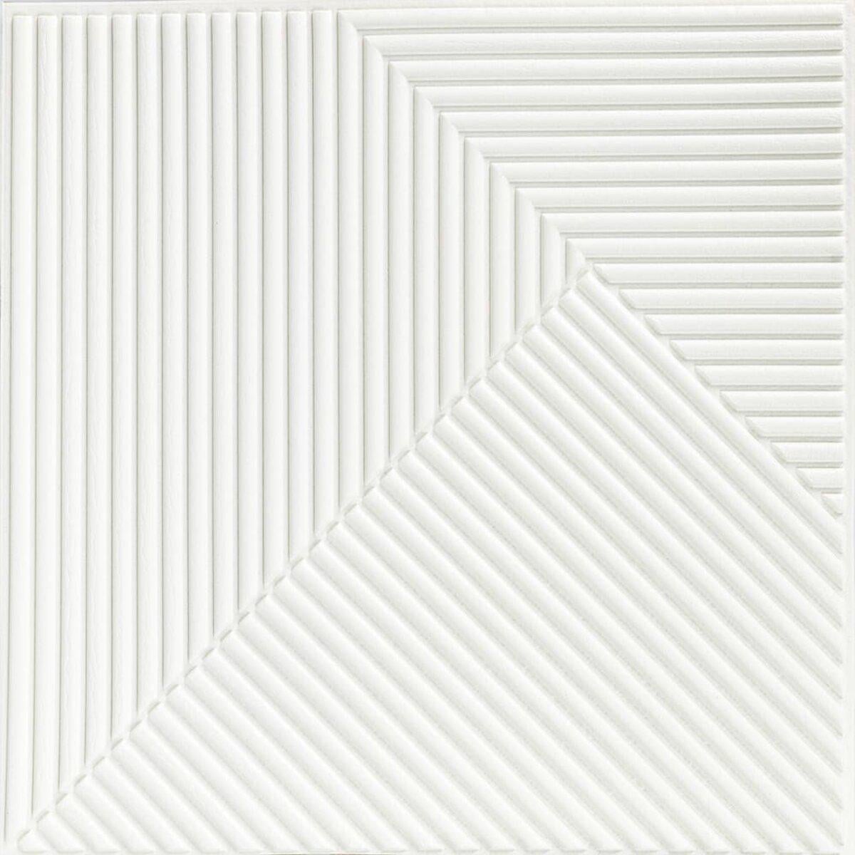 3D-панель самоклеющаяся декоративная Бамбук 500х500х5 мм Белый (SW-00002877)