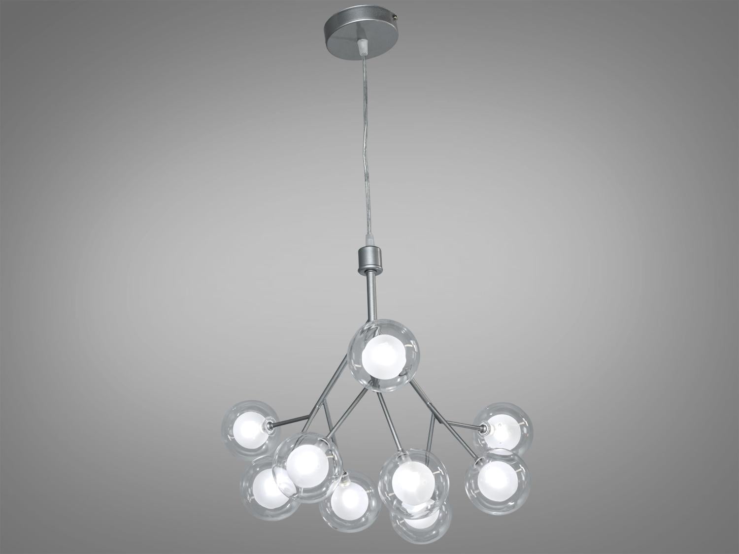 Люстра подвесная Diasha Светлячок 9 двойных плафонов Хром/Сатин (887-9B SL)