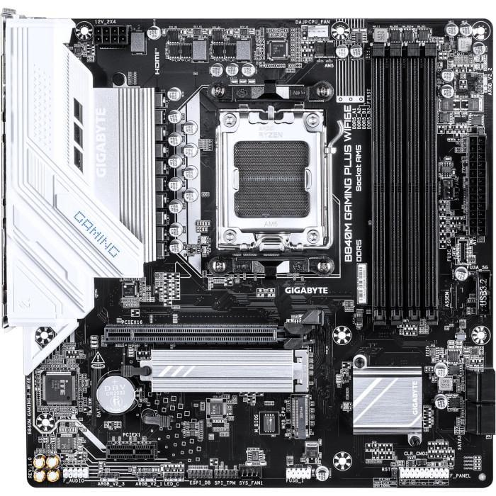 Материнская плата Gigabyte B840M GAMING PLUS WIFI6E Micro-ATX sAM5 AMD B840 4xDDR5 2xM.2 4xSATA HDMI GbE Black