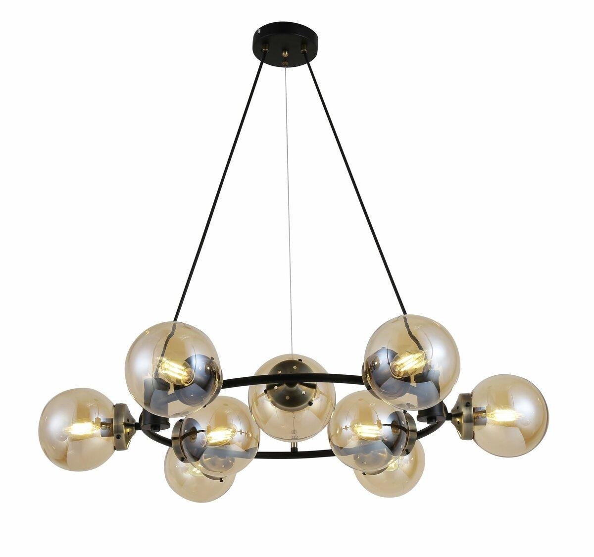 Люстра Sirius на девять плафонов под лампу Е14 Черный/Бронзовый (G 74405/9 Antique Brass+M)