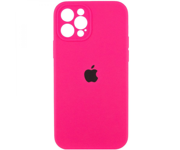 Чехол-накладка Silicone Case Full Camera with Frame для Apple iPhone 12 Pro 37.Rose red