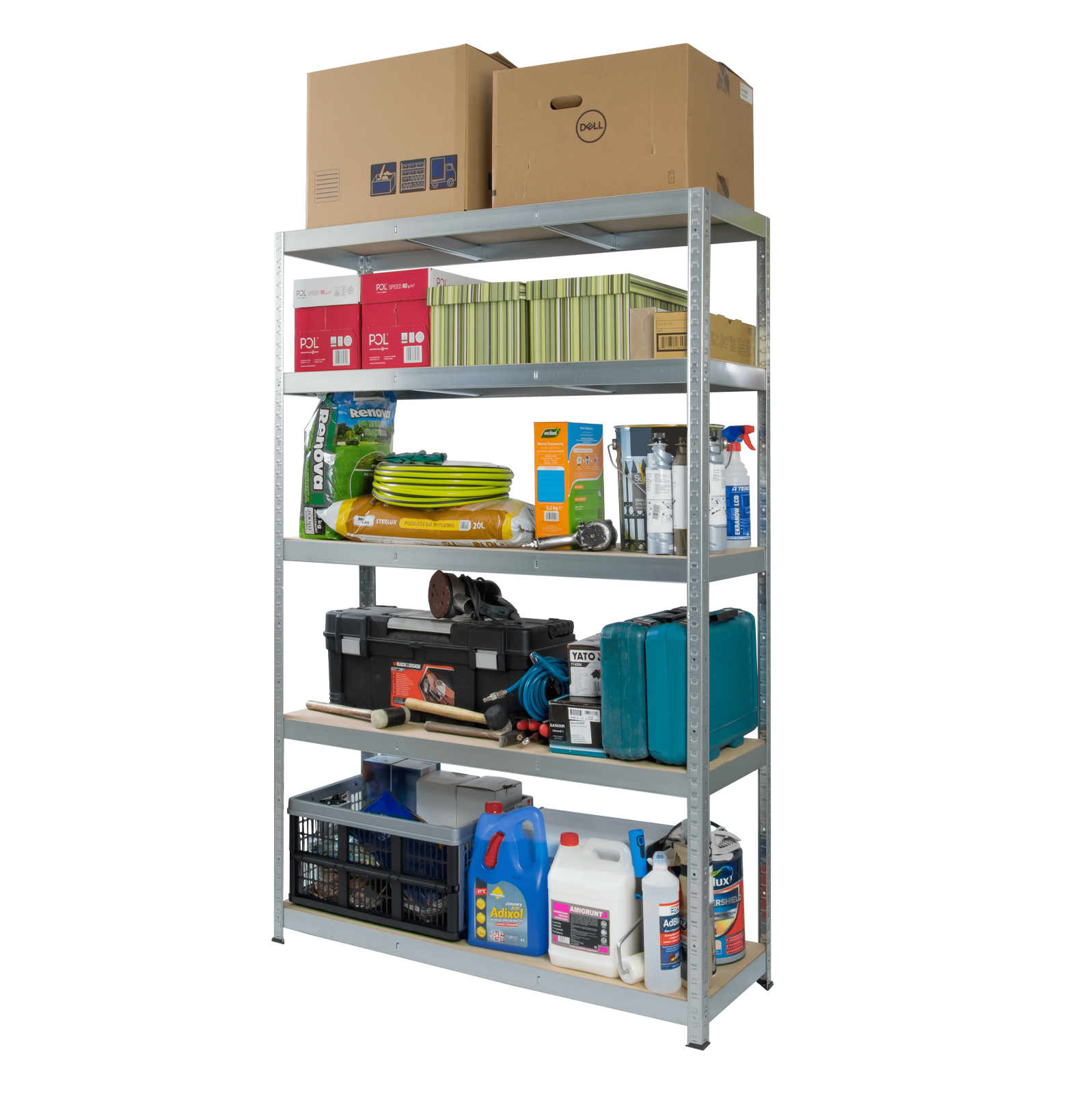 Стеллаж StahlPro Pure 1950x1000x600 мм металлический оцинкованный 5 полок ХДФ - фото 3