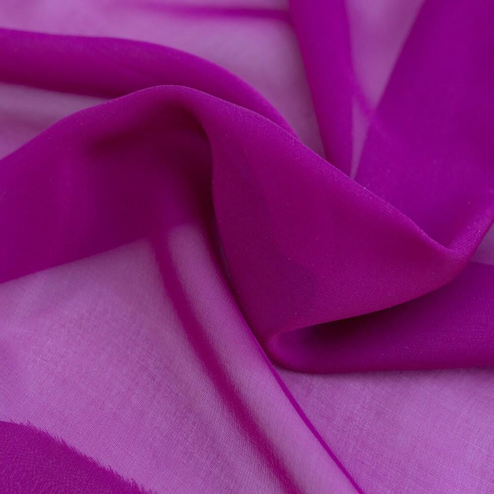 Тканина шифон шовк натуральний Малина (12192)