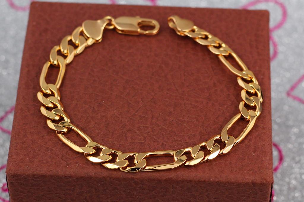 Браслет Xuping Jewelry Фигаро 19,5 см 8 мм Золотистый (1548928242)