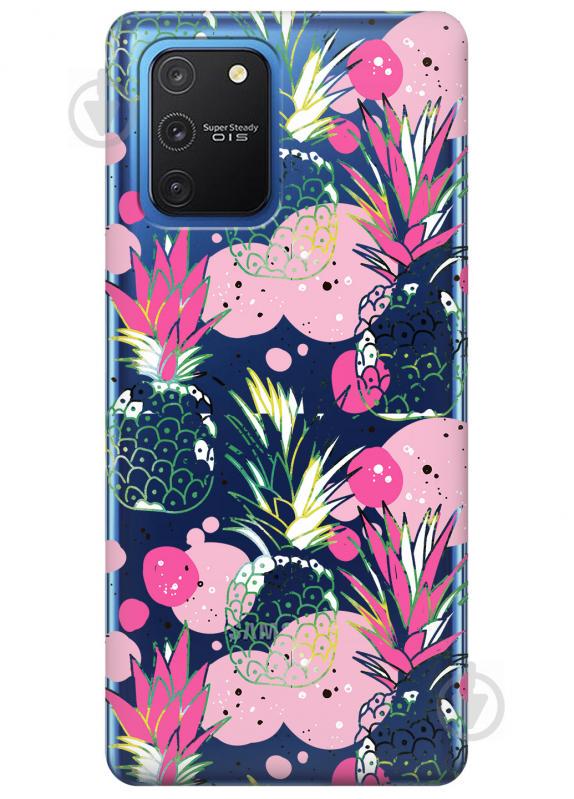 Прозорий силіконовий чохол iSwag для Samsung Galaxy S10 Lite з малюнком - Ананаси (KS3465)