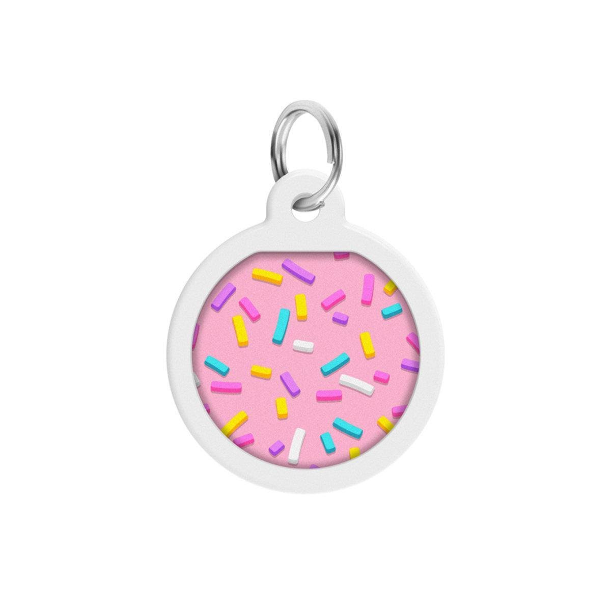 Адресник металевий для собак і котів Waudog Smart ID Маршмеллоу з QR паспортом коло 33 мм (0625-0214 Col)