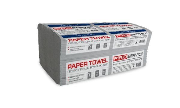 Паперові рушники PROservice OPTIMUM V-складка одношаровий 160 шт. Сірий (03411)
