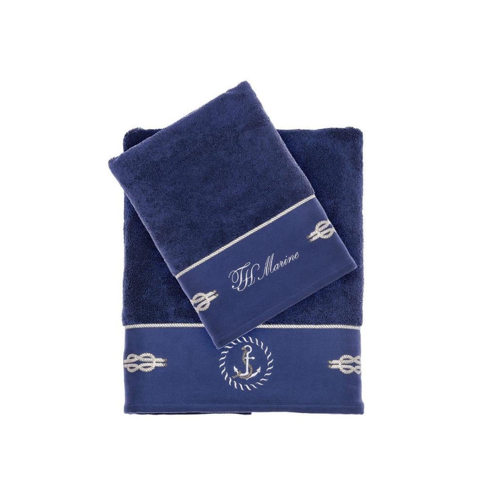 Набор полотенец Tivolyo Home Anchor nakisli navy махра 50x100/75x150 см (2000022283367) Набор полотенец Tivolyo Home Anchor nakisli navy махра 50x100/75x150 см (2000022283367)