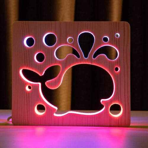 Ночник из дерева ArtEco Light LED RGB Кит с пультом двойной (1020436)