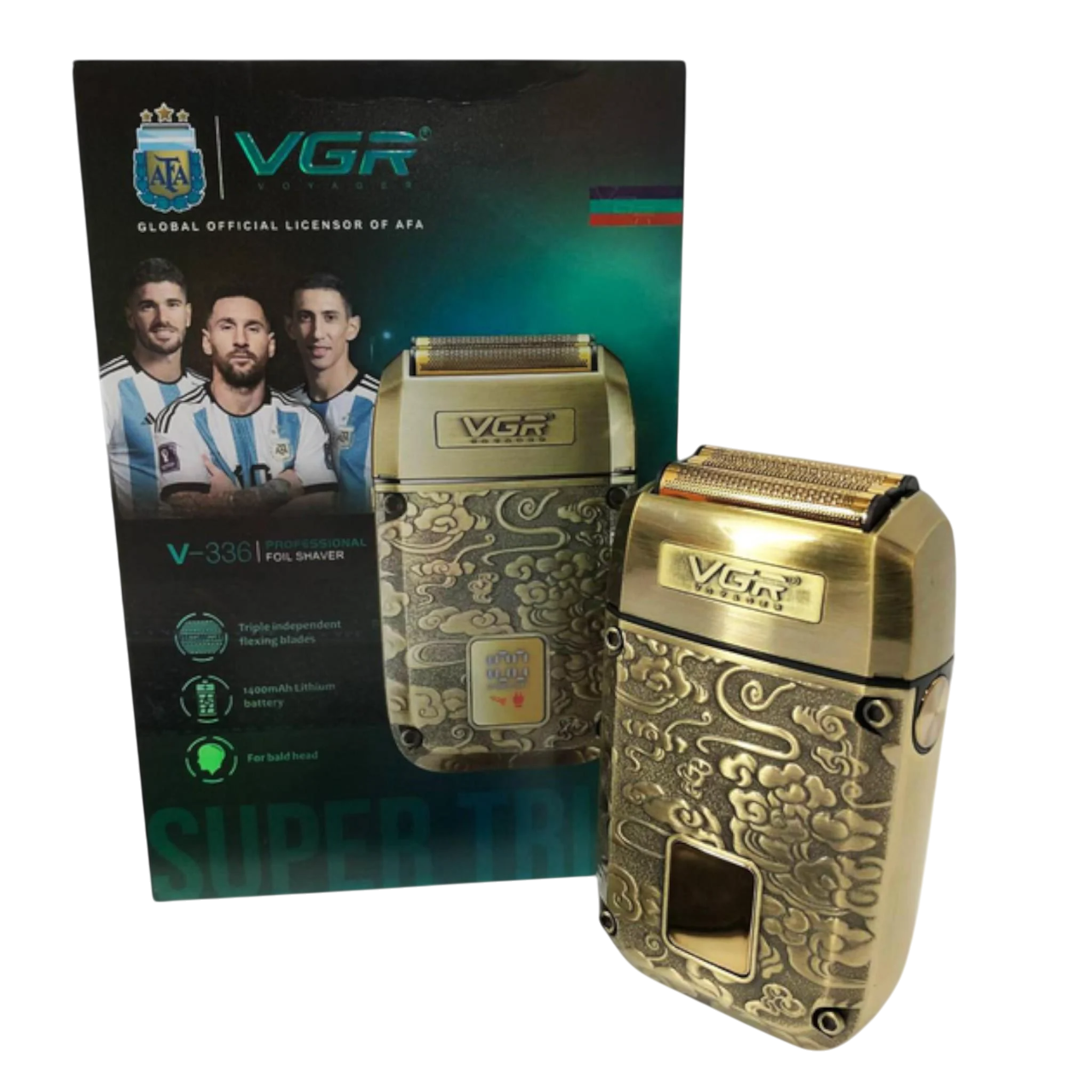 Шейвер VGR V-336 титанові леза LED-дисплей регулювання потужності в металевому корпусі (E_V-336)