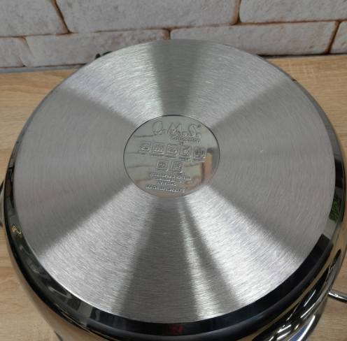 Каструля зі сталевою кришкою OMS з нержавіючої сталі для газу і індукці 3,3 л (2005.3,3) - фото 2 Каструля зі сталевою кришкою OMS з нержавіючої сталі для газу і індукці 3,3 л (2005.3,3) - фото 2