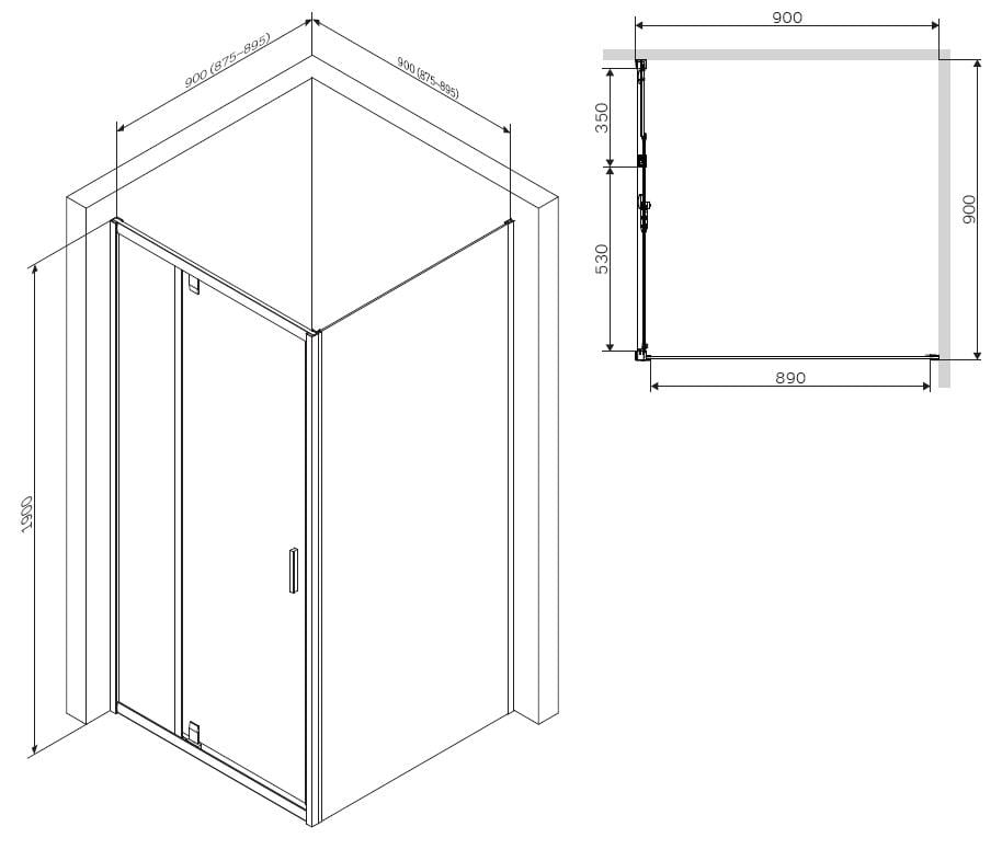 Душевая кабина AM.PM Gem W90UG-404-090MT 90x90x190 см Хром (130461) - фото 2