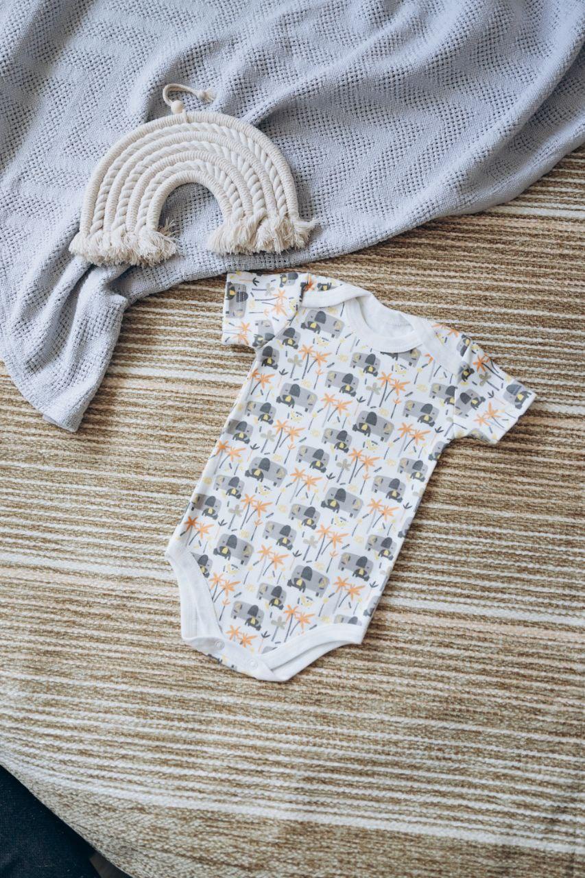 Боди интерлок короткий рукав Слон 68 см (2676575156)