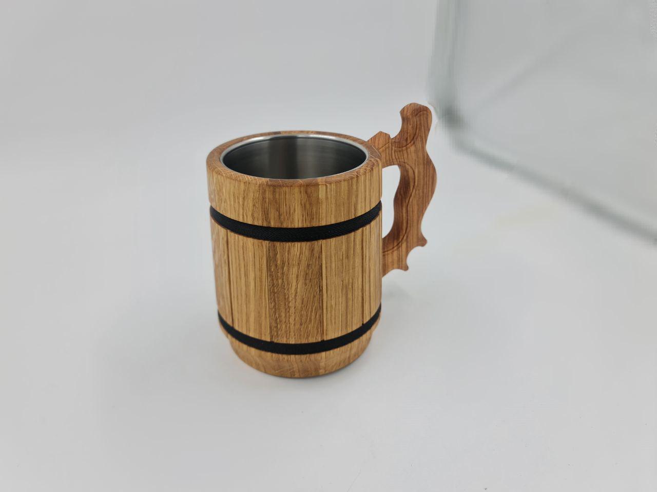 Бокал для пива из дерева ручной работы 0,5 л Коричневый (28410000) - фото 3 Бокал для пива из дерева ручной работы 0,5 л Коричневый (28410000) - фото 3