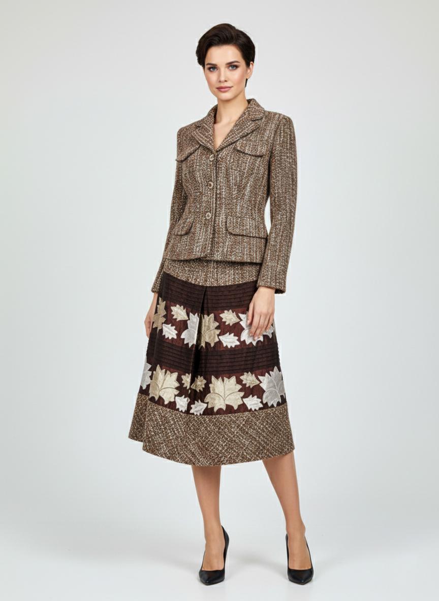 Костюм женский демисезонный с юбкой Tianqi&tianqi LM-01354 р. 42 Терракотовый (17852130) - фото 2